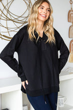 Load image into Gallery viewer, Black Lace Up Cotton Hoodie- Small Avail.