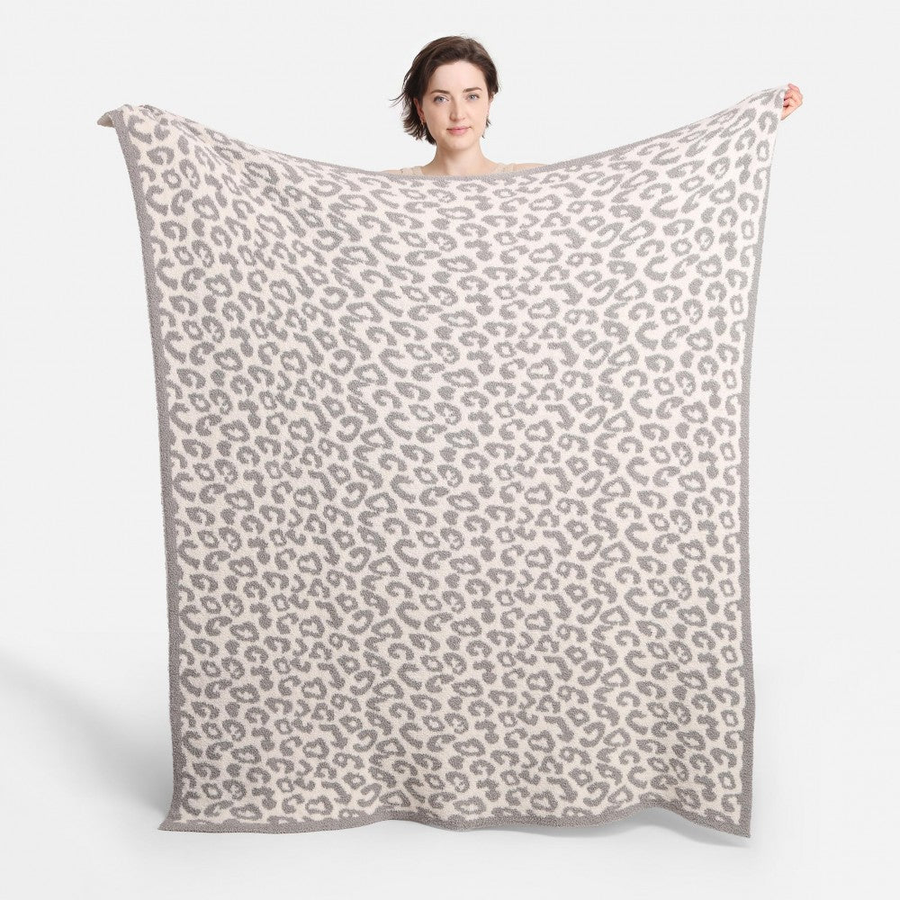 Gray best sale leopard blanket