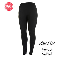 Load image into Gallery viewer, Plus Size Black Fleece Lined Leggings - Harp & Sole Boutique