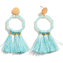 Load image into Gallery viewer, Acetate & Tassel Drop Earrings