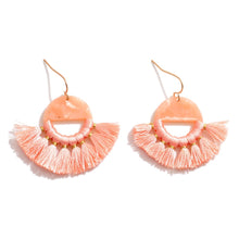 Load image into Gallery viewer, Acetate & Tassel Half Hoop Earrings