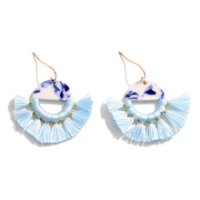 Load image into Gallery viewer, Acetate & Tassel Half Hoop Earrings