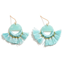 Load image into Gallery viewer, Acetate & Tassel Half Hoop Earrings