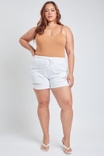 Load image into Gallery viewer, White Distressed Jean Shorts