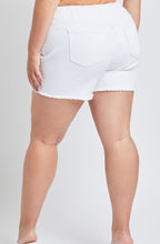 Load image into Gallery viewer, White Distressed Jean Shorts