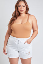 Load image into Gallery viewer, White Distressed Jean Shorts