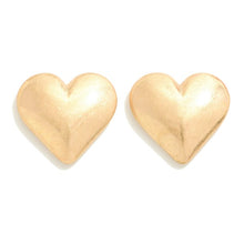 Load image into Gallery viewer, Oversized Gold Heart Stud Earrings