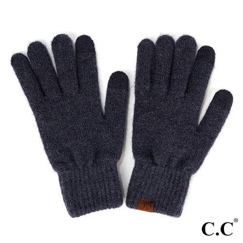 Heather Navy Knit Smart Touch Gloves