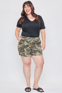 Classic Camo Mid-Rise Shorts with Pockets
