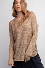Load image into Gallery viewer, Mocha Wavy Knit Sweater