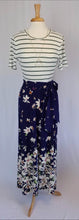 Load image into Gallery viewer, Floral and Stripe Contrast Jumpsuit with Waist Tie - Harp &amp; Sole Boutique