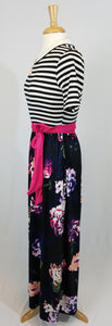 Floral Maxi Dress with Striped Top - Harp & Sole Boutique