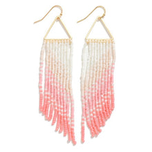 Load image into Gallery viewer, Ombre Beaded Gold Triangle Drop Earrings