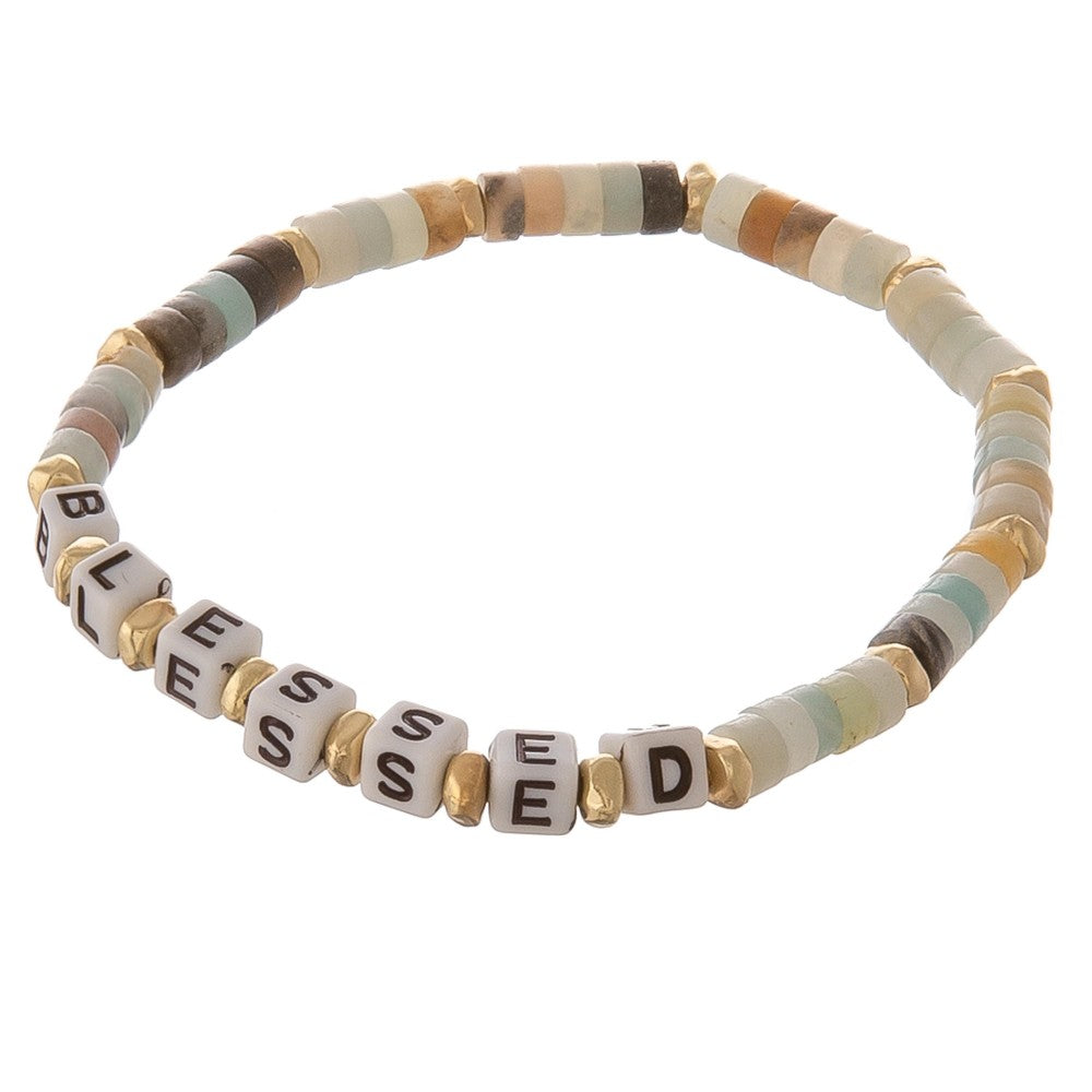 Inspirational Bracelet with Semi Precious Stones - Harp & Sole Boutique