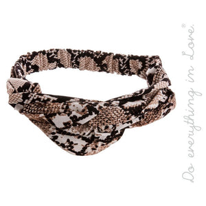 Snake Skin Knotted Headband - Harp & Sole Boutique
