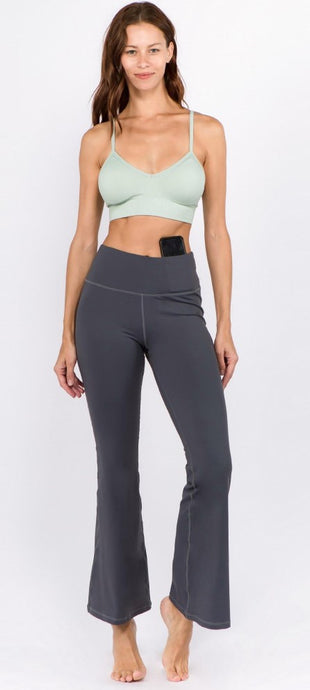 Charcoal High Rise Flare Yoga Pants - Harp & Sole Boutique