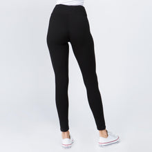 Load image into Gallery viewer, Black Peach Skin Leggings with 3&quot; Waistband - Harp &amp; Sole Boutique