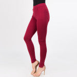 Load image into Gallery viewer, Wine Slim Knit Ponte Pants - Harp &amp; Sole Boutique