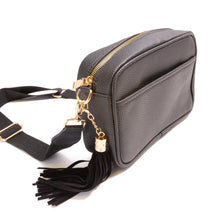 Load image into Gallery viewer, Black Faux Leather Crossbody Purse
