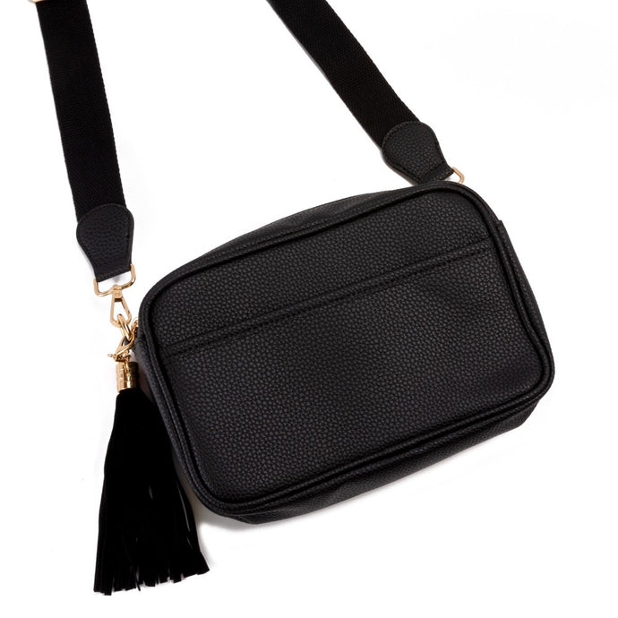 Black Faux Leather Crossbody Purse