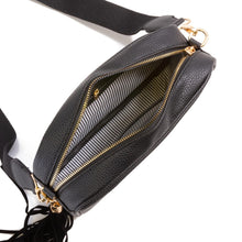 Load image into Gallery viewer, Black Faux Leather Crossbody Purse