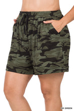 Load image into Gallery viewer, Dark Green Camo Shorts with Pockets
