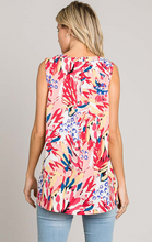 Load image into Gallery viewer, Coral &amp; Peach Print Sleeveless Top- Small Available