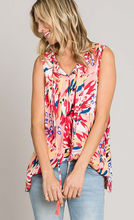 Load image into Gallery viewer, Coral &amp; Peach Print Sleeveless Top- Small Available