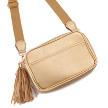Load image into Gallery viewer, Gold Faux Leather Crossbody Purse