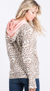 Mocha Leopard Double Hoodie - 1 Small Avail.