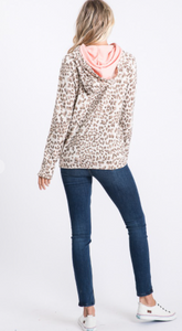 Mocha Leopard Double Hoodie - 1 Small Avail.