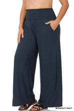 Load image into Gallery viewer, Navy Blue Lounge Pants with Smocked Waistband= Small Avail.