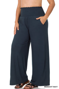 Navy Blue Lounge Pants with Smocked Waistband= Small Avail.