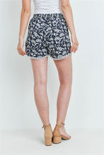 Load image into Gallery viewer, Navy &amp; White Floral Shorts - S/M Avail.