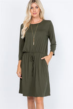 Load image into Gallery viewer, Olive 3/4 Sleeve Dress - Small Avail.
