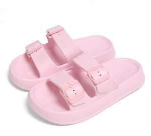 Pink Comfy Slides with Buckles