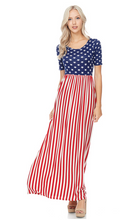 Load image into Gallery viewer, Stars &amp; Stripes Maxi Dress - Harp &amp; Sole Boutique