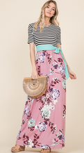 Load image into Gallery viewer, Floral Maxi Dress with Striped Top - Harp &amp; Sole Boutique