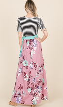 Load image into Gallery viewer, Floral Maxi Dress with Striped Top - Harp &amp; Sole Boutique