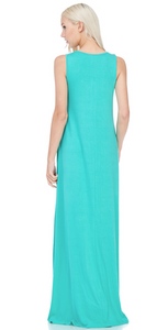 Sleeveless Cross Front High-Low Maxi Dress - Harp & Sole Boutique