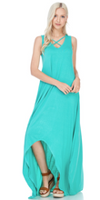 Load image into Gallery viewer, Sleeveless Cross Front High-Low Maxi Dress - Harp &amp; Sole Boutique
