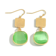 Load image into Gallery viewer, Square &amp; Jewel Drop Earrings