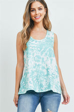 Load image into Gallery viewer, Turquoise Tie Dye Racerback Tank Top - XL Avail.